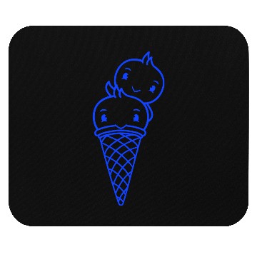 Discover Two Birds Ice Cream Waffle Scoops Greeting Waving Mouse Pads