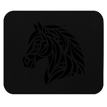 Discover Tribal Horse Head Portrait Pony Tattoo Mouse Pads