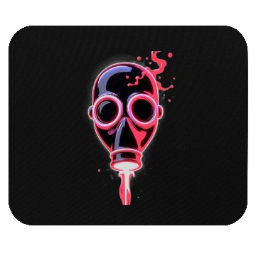 Discover Neon Cyberpunk Gas Mask – Glowing Apocalypse Art Mouse Pads