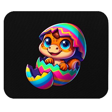 Discover Cute Dino hatching from colorful Easter egg Mouse Pads