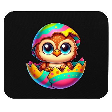 Discover Cute Owl Easter Egg Cartoon Hatching Colorful Mouse Pads