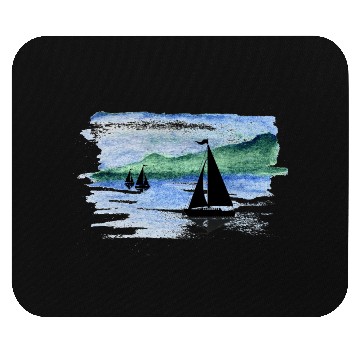 Discover Watercolor Boats Mouse Pads