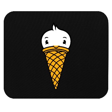 Discover Bird Ice Cream Waffle Scoops Summer Yummy eating Mouse Pads