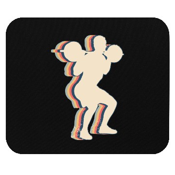 Discover Squats Workout Gym Retro Line Art Mouse Pads