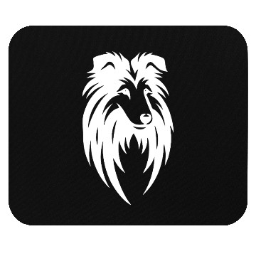Discover Geometric Long-haired Dog In Tribal Style Mouse Pads