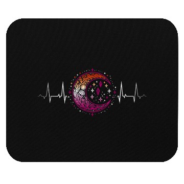 Discover Lesbian Heartbeat Celestial Moon Pride Aesthetic Mouse Pads