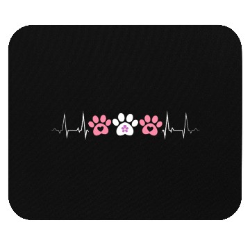Discover Lesbian Heartbeat Paw Prints Cute Pet Pride Love Mouse Pads
