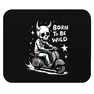 Discover Born to Be Wild - Skull Devil on Scooter Mouse Pads