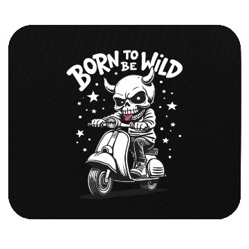 Discover Born to Be Wild - Skull Devil on Scooter Mouse Pads