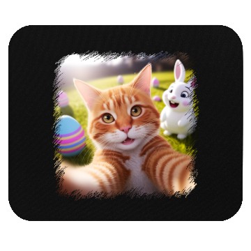 Discover Cute Easter Selfie Cat Bunny Spring Mouse Pads For Kids
