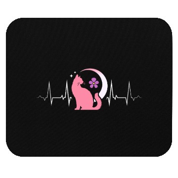 Discover Lesbian Heartbeat Moon Cat Pink Mystic Pride Art Mouse Pads