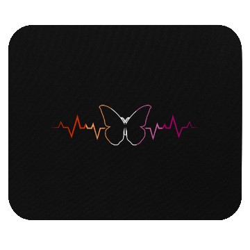 Discover Lesbian Pride Heartbeat Butterfly Elegant Subtle Mouse Pads