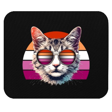 Discover Lesbian Pride Cool Cat with Sunglasses Mouse Pads
