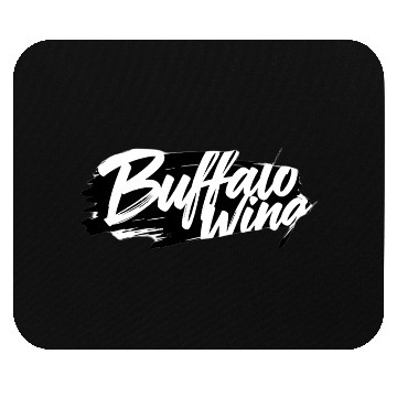 Discover Buffalo wing text Design with Bold Brushstroke Mouse Pads
