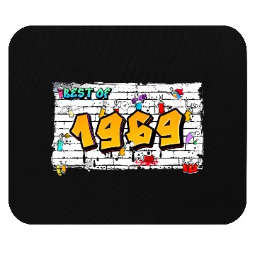 Discover Retro Vibes 1969 Graffiti – 56 Years of Bold Mouse Pads