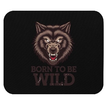 Discover Born to Be Wild Wolf: Untamed Alpha Spirit Mouse Pads