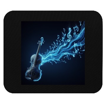 Discover Neon Blue Violin Mouse Pads