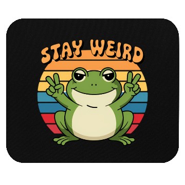 Discover Stay Weird Retro Frog Design Cute Cartoon Mouse Pads
