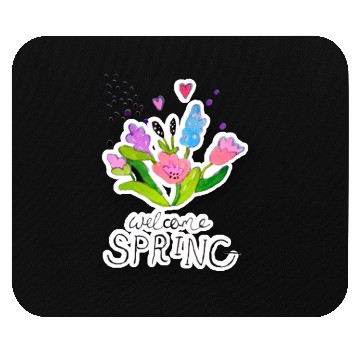Discover Spring qoute flower illustration Mouse Pads