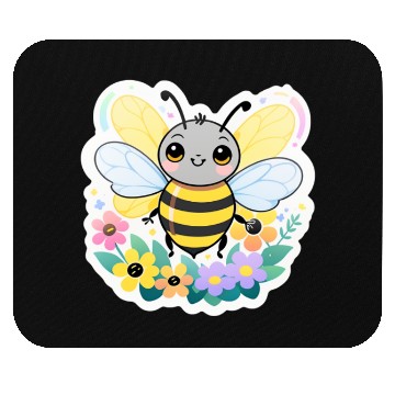 Discover A bee chubby cartoon Mouse Pads