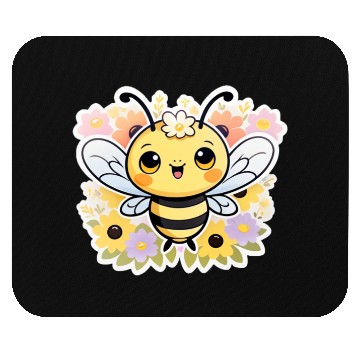 Discover A bee chubby cartoon Mouse Pads