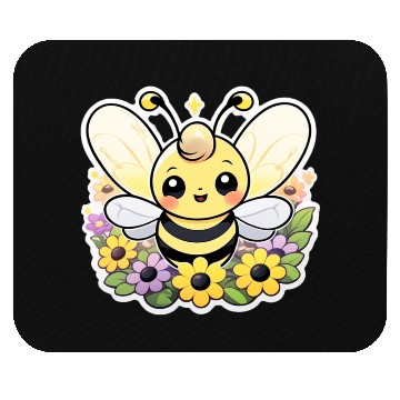 Discover A bee chubby cartoon Mouse Pads