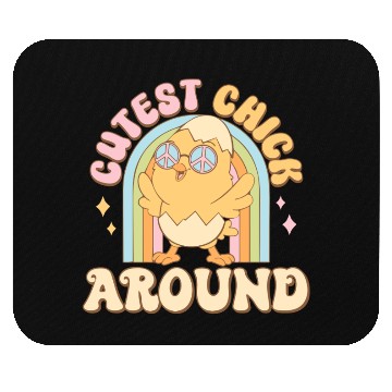 Discover Cute Easter Chick Around! Mouse Pads