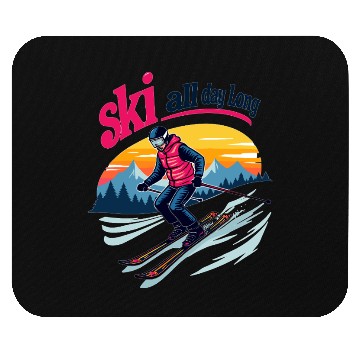 Discover Ski all day long Mouse Pads