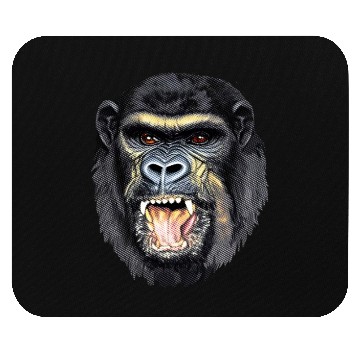 Discover Fierce Gorilla Head Design, Wild Animal Art Mouse Pads