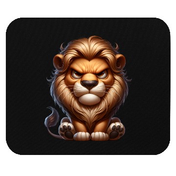 Discover Cute Angry Lion Mouse Pads
