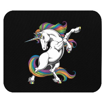 Discover Majestic Rainbow Unicorn Prancing with Vibrant Mouse Pads