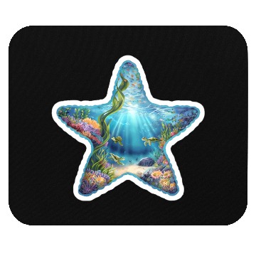 Discover Vibrant Starfish Illustration Mouse Pads