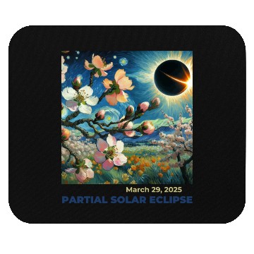 Discover March 29, 2025 Partial Solar Eclipse Blossoms Mouse Pads