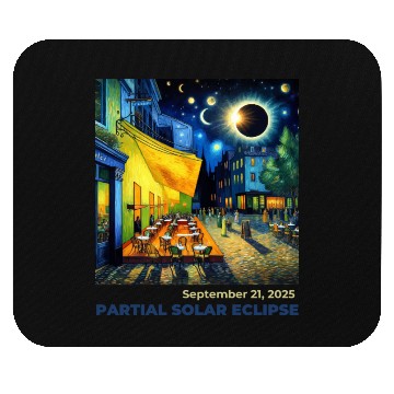Discover Partial Solar Eclipse Night Scene Art September Mouse Pads
