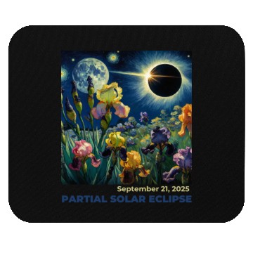 Discover Partial Solar Eclipse Cosmic Floral Night on Mouse Pads