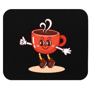 Discover Whimsical Coffee Cup Character Mouse Pads