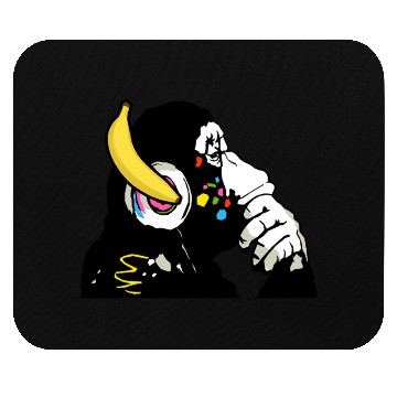 Discover DJ chimpanzee , Banana headphones Mouse Pads