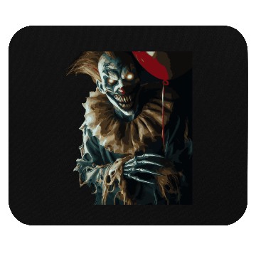 Discover Creepy Ghost Clown with Red Balloon – Mouse Pads