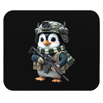 Discover Penguin In Military Mouse Pads