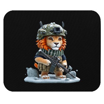 Discover Lion In Military Mouse Pads