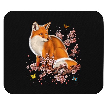 Discover Fox Cherry Blossom Mouse Pads