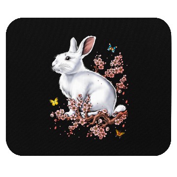 Discover Rabbit Cherry Blossom FULL Mouse Pads