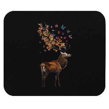 Discover Red Deer and Autumn Leaves Mouse Pads