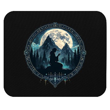 Discover Man in hat and Moon Mouse Pads