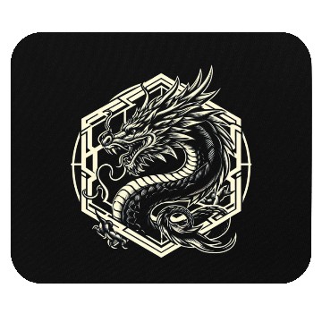 Discover Fierce Tribal Dragon Mouse Pads