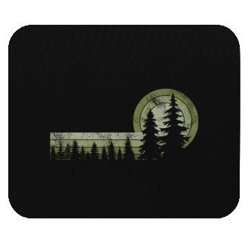 Discover Minimalist Forest Sunset Illustration Mouse Pads