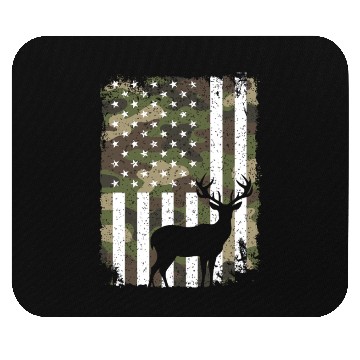 Discover Deer Buck Hunting Camo US Flag Hunter Camouflage Mouse Pads