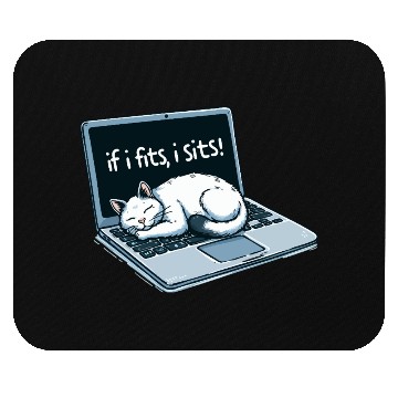 Discover Laptop Cat Nap - If I Fits, I Sits! Mouse Pads