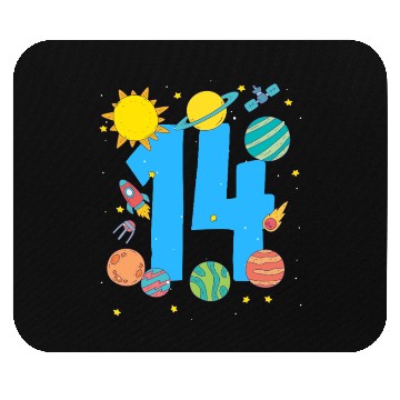 Discover Space Adventure Number 14 Birthday Mouse Pads