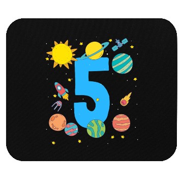 Discover Birthday Space Themed Number Five Adventure Mouse Pads